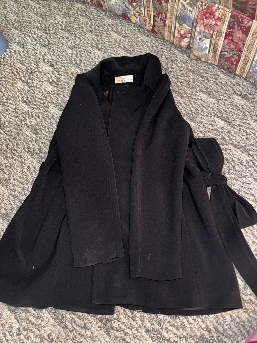 Classic Black Tie-Waist Trench Coat - Timeless Design